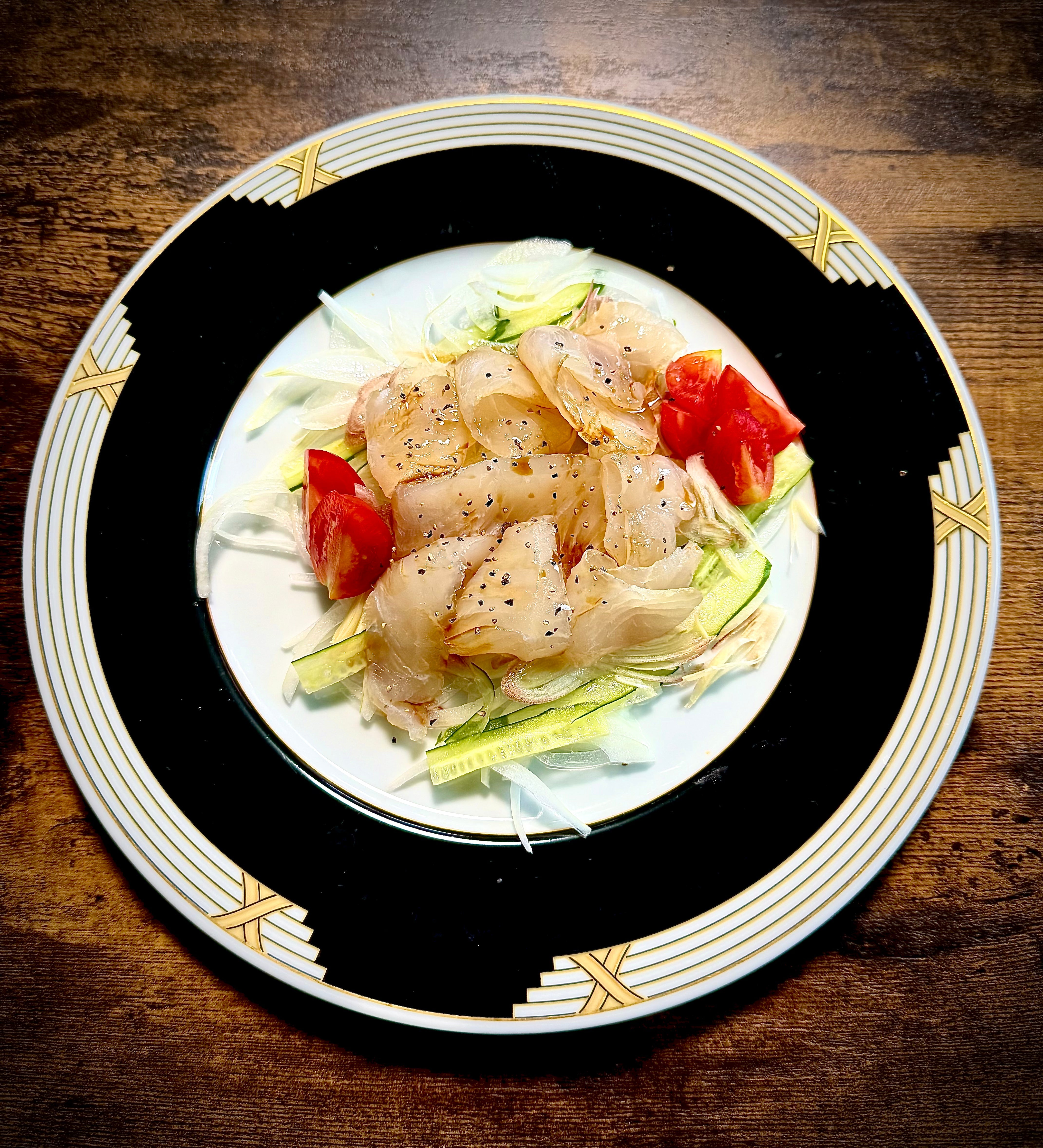 ヒラメの若生昆布〆　カルパッチョ