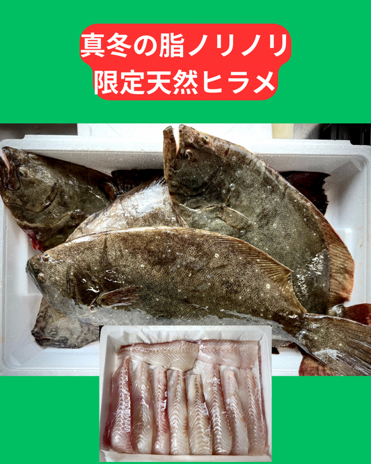 02007青森外ヶ浜沖の真冬の天然ヒラメ（400ｇ切り身冷凍）