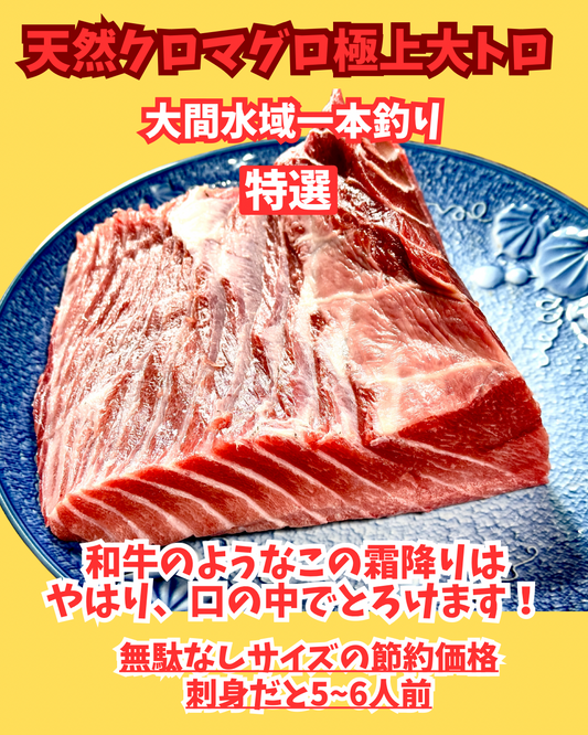 02010天然クロマグロ大トロ（460ｇＵＰ）（真空冷凍ブロック）